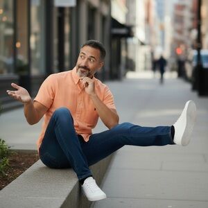 Ralph Lauren Men’s Large Orange Micro Gingham Button-Down Shirt Blake Large